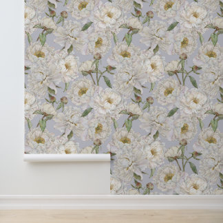 Romantische und elegante Wasserfarben Blumengestel Tapete