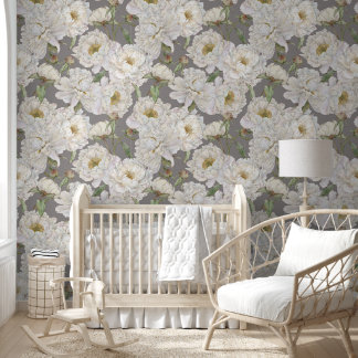 Romantische und elegante Wasserfarben Blumengestel Tapete