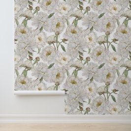 Romantische und elegante Wasserfarben Blumengestel Tapete