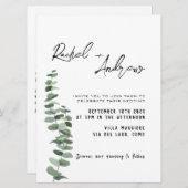 Romantische und minimalistische Einladung zur Hoch (Vorne/Hinten)