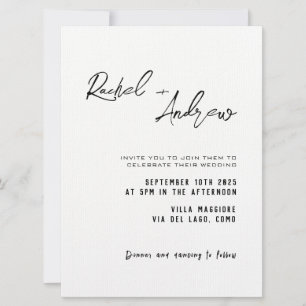 Romantische und minimalistische Einladung zur Hoch