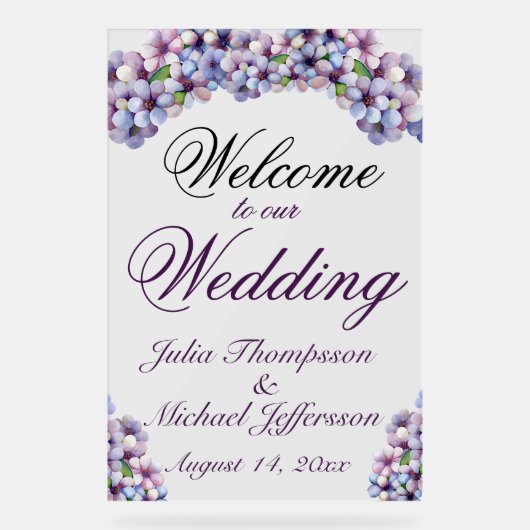 Romantische und poetische Pasta Lilac Wasserfarbe Acrylschild (Vorderseite)