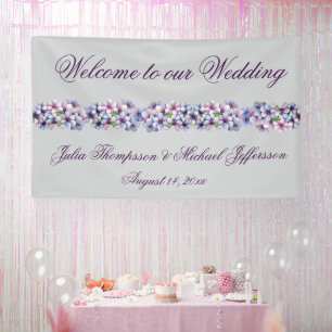 Romantische und poetische Pasta Lilac Wasserfarbe Banner