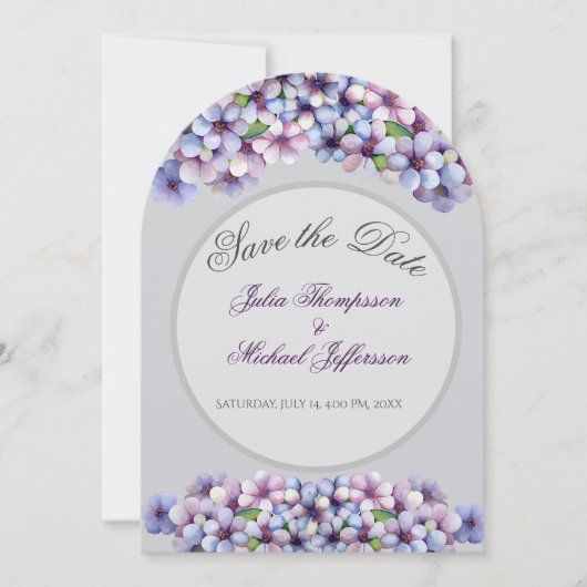 Romantische und poetische Pasta Lilac Wasserfarbe Einladung (Vorderseite)