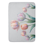 Romantische und poetische Pasta Tulips Wasserfarbe Badematte (Vorderseite Vertikal)