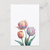 Romantische und poetische Pasta Tulips Wasserfarbe Begleitkarte (Rückseite)