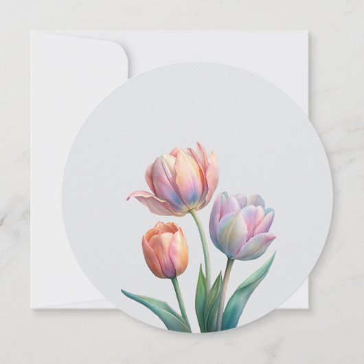 Romantische und poetische Pasta Tulips Wasserfarbe Einladung (Rückseite)