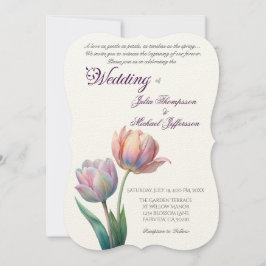 Romantische und poetische Pasta Tulips Wasserfarbe Einladung