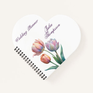 Romantische und poetische Pasta Tulips Wasserfarbe Notizblock