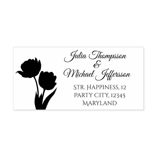 Romantische und poetische Pasta Tulips Wasserfarbe Permastempel (Design)