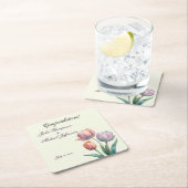 Romantische und poetische Pasta Tulips Wasserfarbe Rechteckiger Pappuntersetzer (Vor Ort)