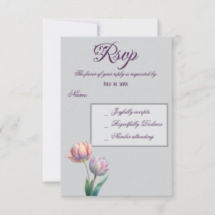 Romantische und poetische Pasta Tulips Wasserfarbe RSVP Karte
