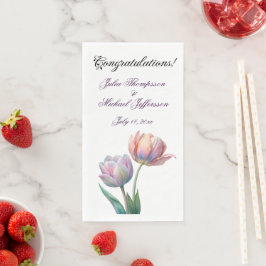 Romantische und poetische Pasta Tulips Wasserfarbe Serviette