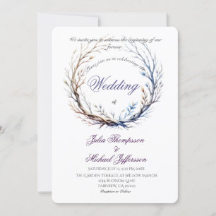 Romantische und poetische Pastel Lilac Rustikales  Einladung