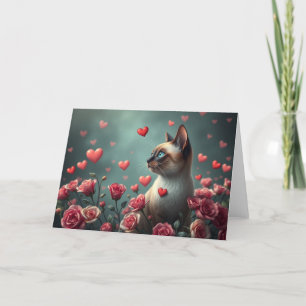 Romantische Valentine Cat Card Dankeskarte