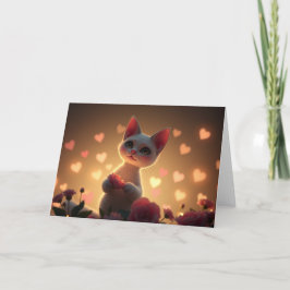 Romantische Valentine Cat Card Dankeskarte