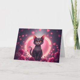 Romantische Valentine Cat Card Dankeskarte
