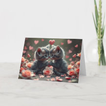 Romantische Valentine Cat Card