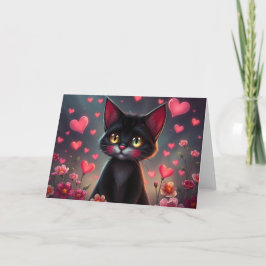 Romantische Valentine Cat Card Dankeskarte