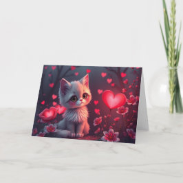 Romantische Valentine Cat Card Dankeskarte