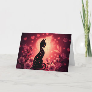 Romantische Valentine Cat Card Dankeskarte