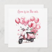 Romantische Valentine Pink Scooter Italien Feiertagskarte (Vorne/Hinten)