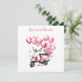 Romantische Valentine Pink Scooter Italien Feiertagskarte (Stehend Vorderseite)