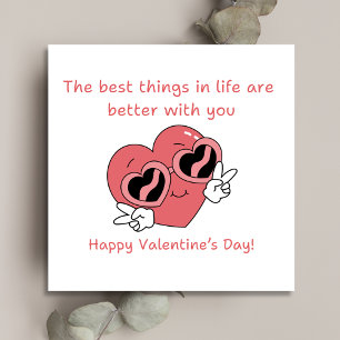 Romantische Valentine Zitat, lustiges rotes Herz m Feiertagskarte
