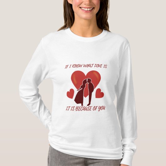 Romantische Valentine's Weiß Long Sleeve T-Shirt (Vorderseite)