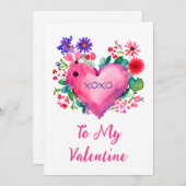 Romantische Valentinische Herzflatterkarte Feiertagskarte (Vorne/Hinten)