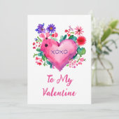 Romantische Valentinische Herzflatterkarte Feiertagskarte (Stehend Vorderseite)