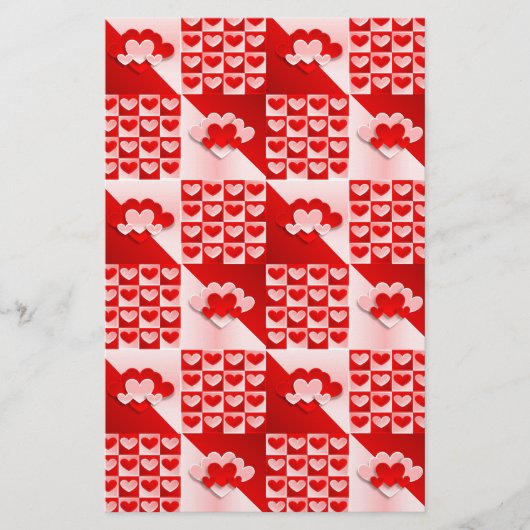 Romantische Valentinische Liebe Herz Rotes Herz Briefpapier (Vorderseite)
