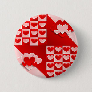 Romantische Valentinische Liebe Herz Rotes Herz Button