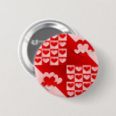 Romantische Valentinische Liebe Herz Rotes Herz Button (Vorne & Hinten)