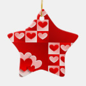 Romantische Valentinische Liebe Herz Rotes Herz Keramikornament (Vorne)