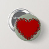 Romantische Valentinische Liebe Rotes Herz Button (Vorne & Hinten)