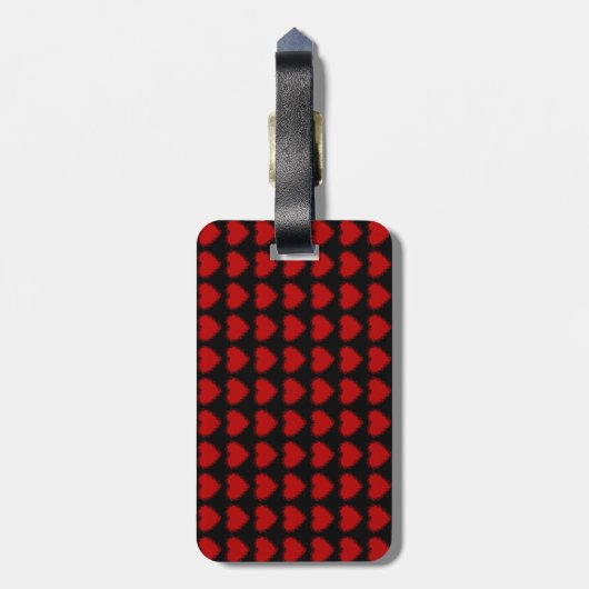 Romantische Valentinische Liebe Rotes Herz Gepäckanhänger (Rückseite vertikal)