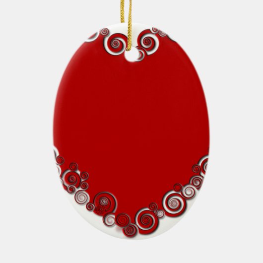 Romantische Valentinische Liebe Rotes Herz Keramik Ornament (Hinten)