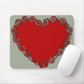 Romantische Valentinische Liebe Rotes Herz Mousepad (Mit Mouse)