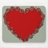 Romantische Valentinische Liebe Rotes Herz Mousepad (Vorne)