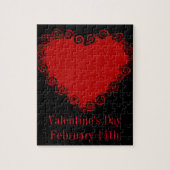 Romantische Valentinische Liebe Rotes Herz Puzzle (Vertikal)