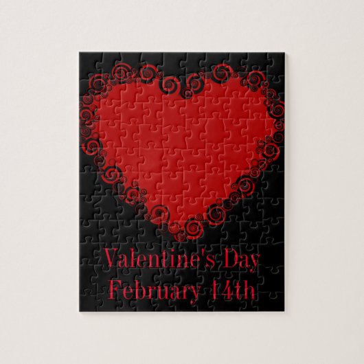 Romantische Valentinische Liebe Rotes Herz Puzzle (Vertikal)