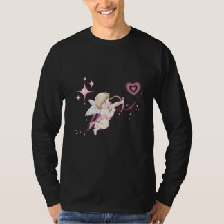 Romantische Valentins-Kunst mit rosa Herz-Glanz T-Shirt