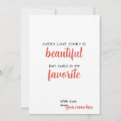 Romantische Valentinskarte Feiertagskarte (Rückseite)