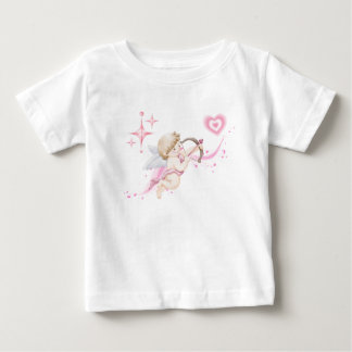 Romantische Valentinskunst mit rosa Herz-Glanz Baby T-shirt