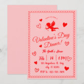 Romantische Valentinstag Abendessen Einladung (Vorne/Hinten)