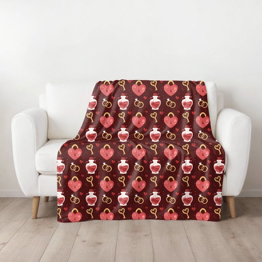 Romantische Valentinstag-Flanelldecke Fleecedecke