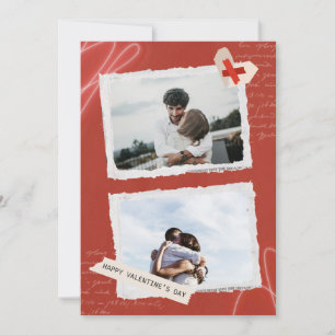 Romantische Valentinstag-Fotocollage-Karte Feiertagskarte