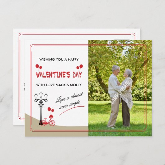 Romantische Valentinstag-Grußkarte Feiertagspostkarte (Vorne/Hinten)