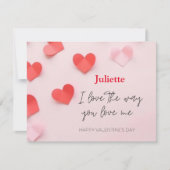 Romantische Valentinstag-Karte Rosa und Rotes Herz (Vorderseite)